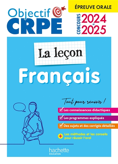 Objectif CRPE 2024 - 2025 - Français - La leçon - épreuve orale d'admission (Broché)