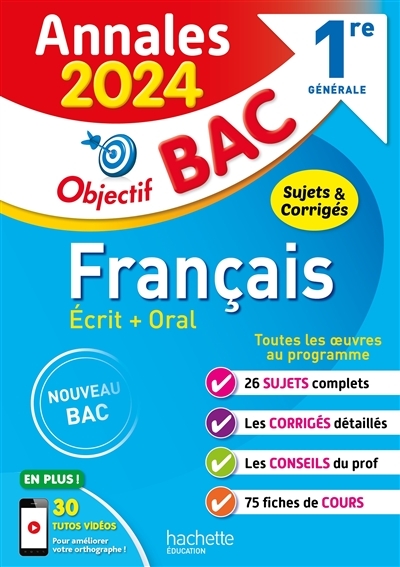 Annales Objectif BAC 2024 - Français 1res (Broché)