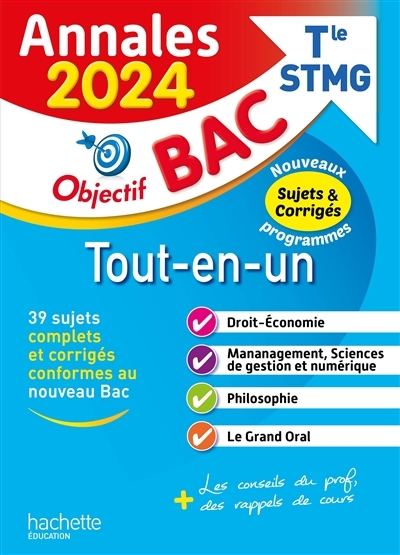 Annales Objectif BAC 2024 - Bac Tle STMG Tout-en-un (Broché)