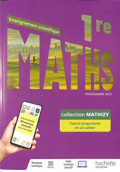 Mathizy - Maths Enseignement Scientifique 1re - Cahier élève - Ed. 2023 (Broché)