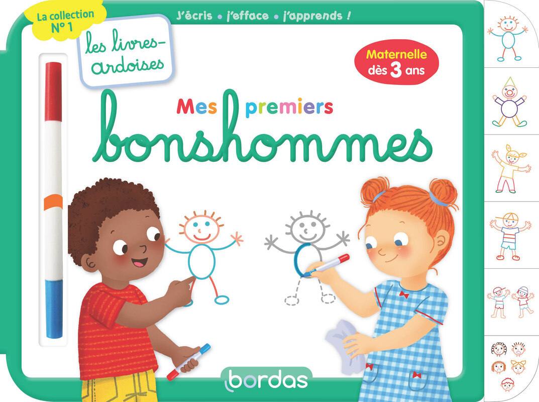Les livres-ardoises - Mes premiers bonshommes (Cartonné)