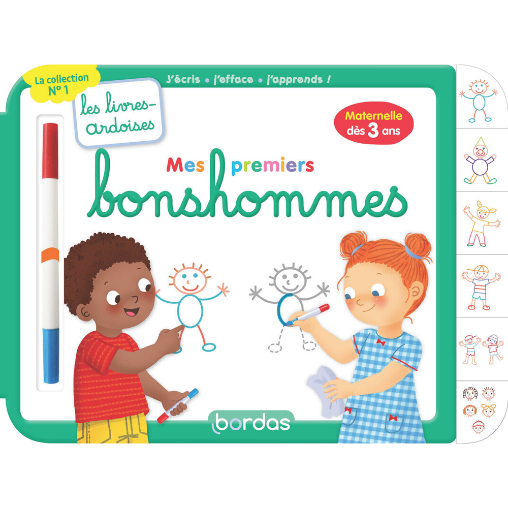Les livres-ardoises - Mes premiers bonshommes (Cartonné)