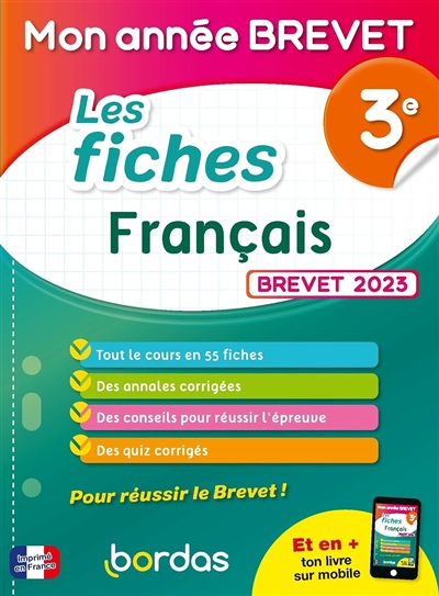 Mon Année Brevet Les fiches Français 3e (Broché)