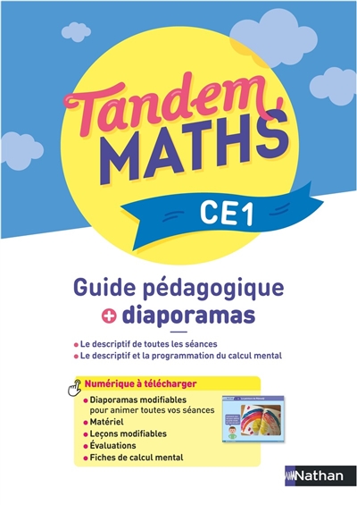 Tandem - Maths CE1 - Guide pédagogique + Diaporamas (Broché)
