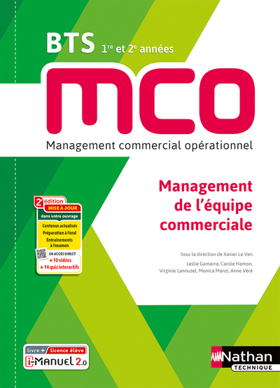 Management de l'équipe commerciale - BTS 1 et 2 MCO - Livre + licence élève - 2023 (Broché)
