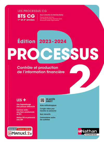 Processus 2 BTS CG 1ère et 2ème années (Les Processus CG) Livre + licence élève 2023 (Broché)