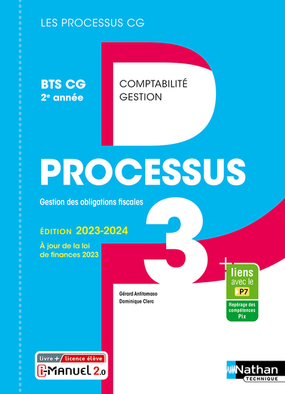Processus 3 - Gestion des obligations fiscales - BTS CG 2ème année (Les processus CG) Livre + licenc