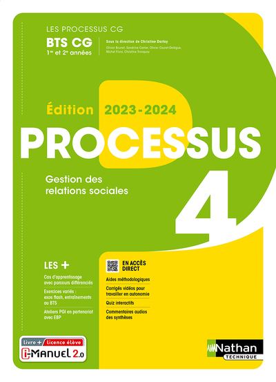 Processus 4 Gestion des Relations Sociales (Les processus CG) 1ère et 2ème années - Livre + licence 