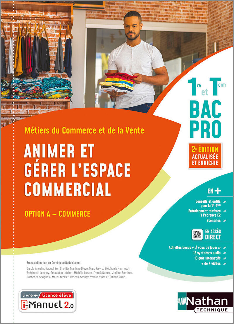 Animer et gérer l'espace commercial - Option A - 1ère et Term Bac pro - Livre + licence élève - 2023