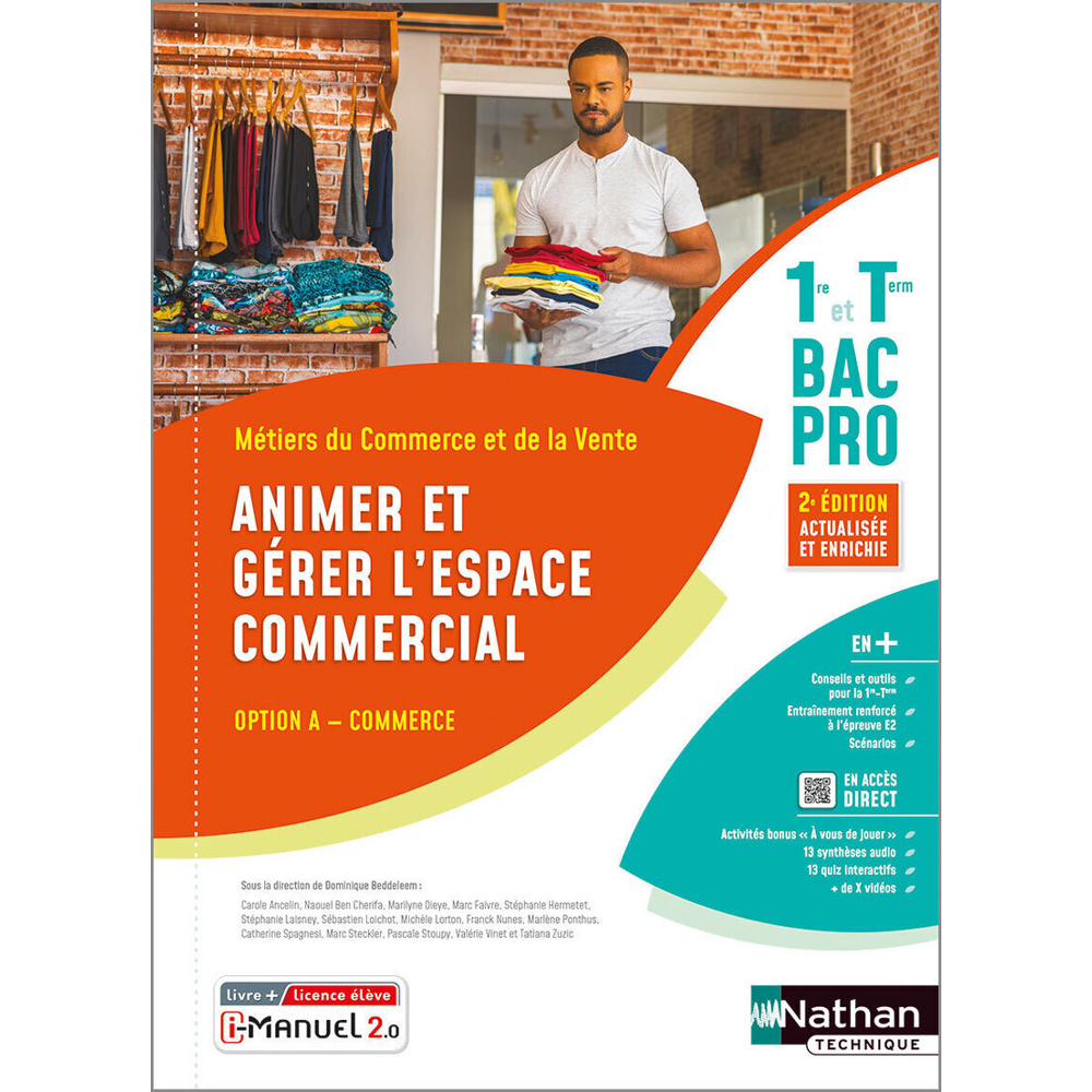 Animer et gérer l'espace commercial - Option A - 1ère et Term Bac pro - Livre + licence élève - 2023