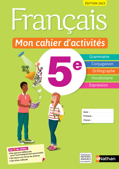 Français- Mon cahier d'activités 5e - 2023 (Broché)