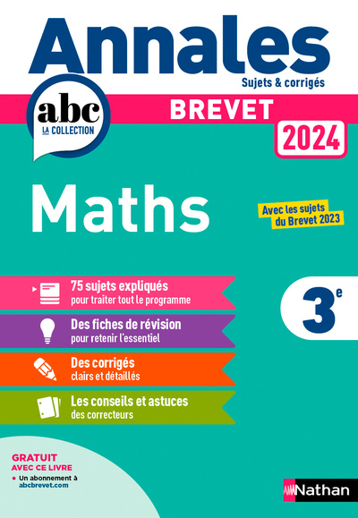 Annales Brevet 2024 Maths - Corrigé (Broché)