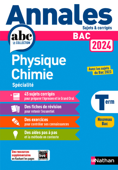 Annales Bac Physique Chimie Term. 2024 - Corrigé (Broché)