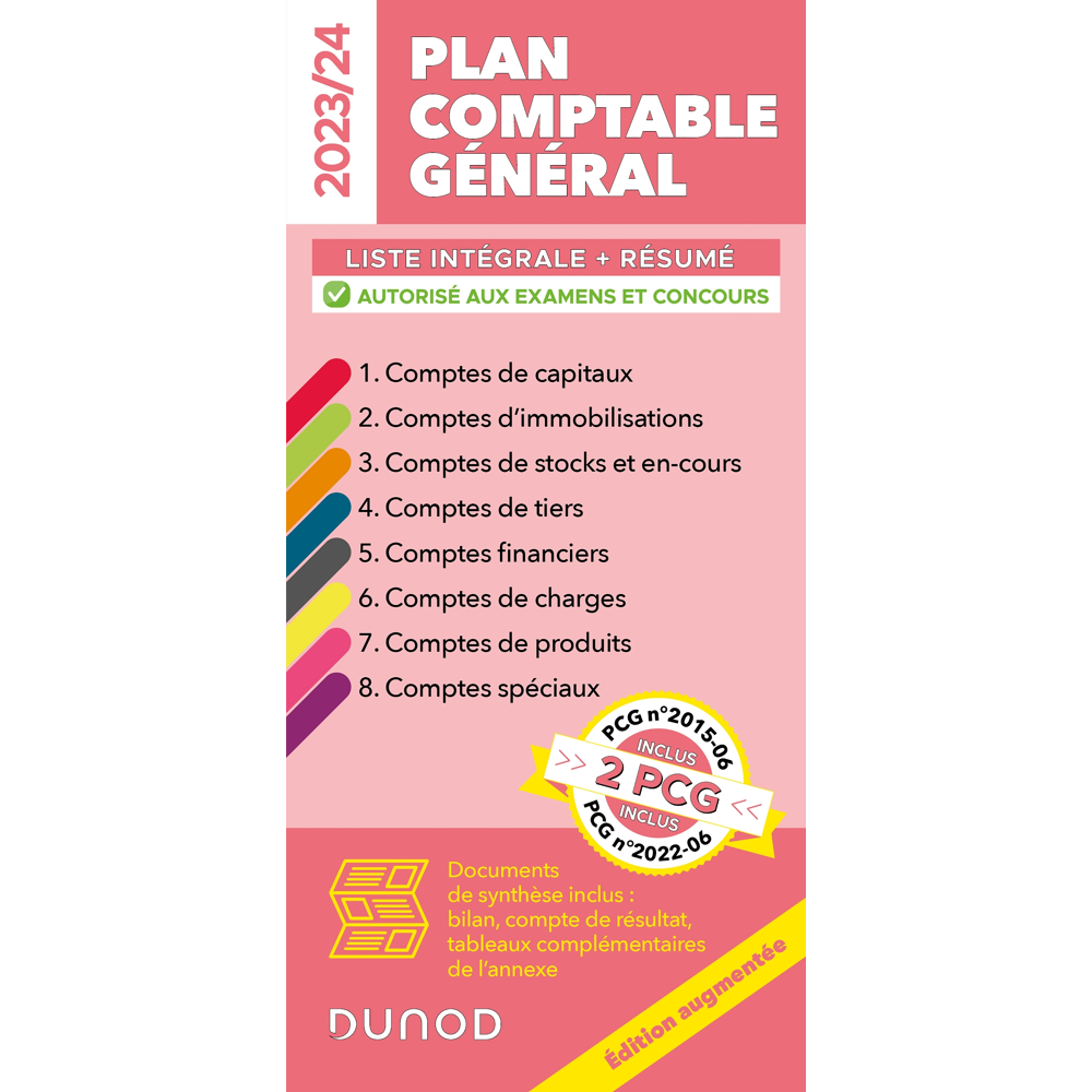 Plan comptable général 2023/24 - Edition augmentée - Liste intégrale des comptes + Documents de synt