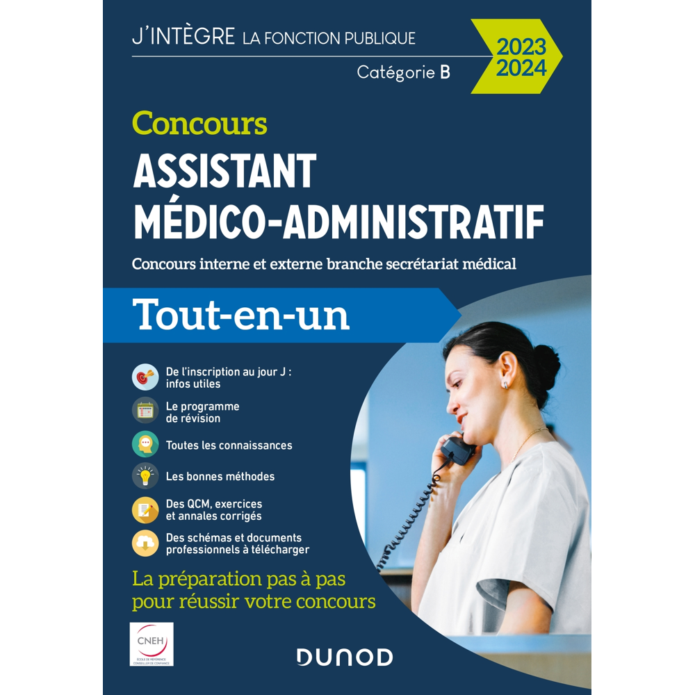 Concours Assistant médico-administratif 2023-2024 - Tout-en-un - Concours interne et externe branche