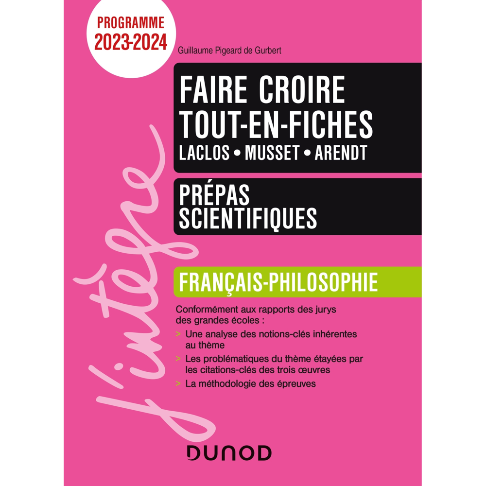 Faire croire Thème Français-philosophie -Tout-en-fiches - Prépas scientifiques - Programme 2023-2024