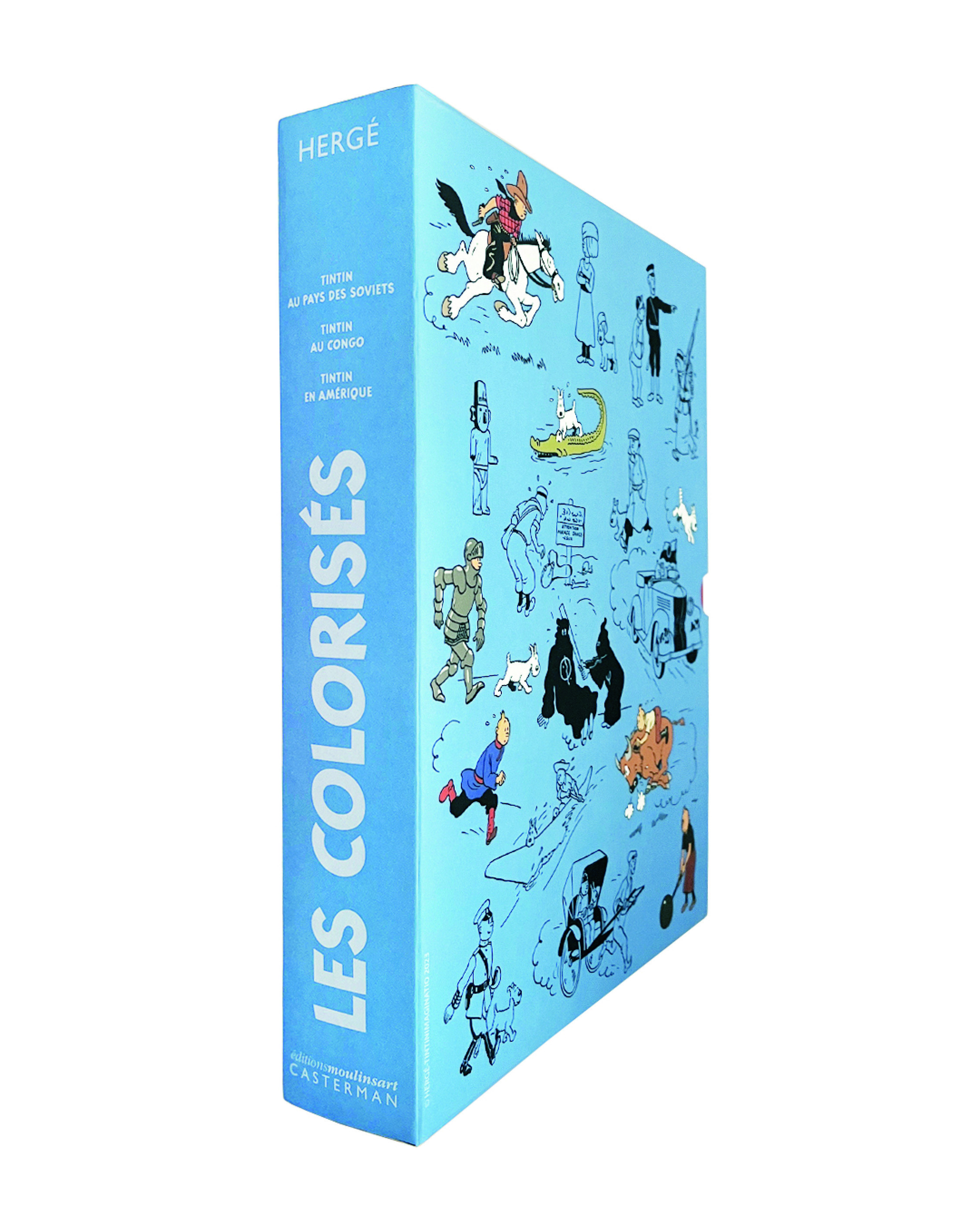 Coffret 3 volumes Les colorisés : Tintin en Amérique - Tintin au Congo - Tintin au pays des Soviets 