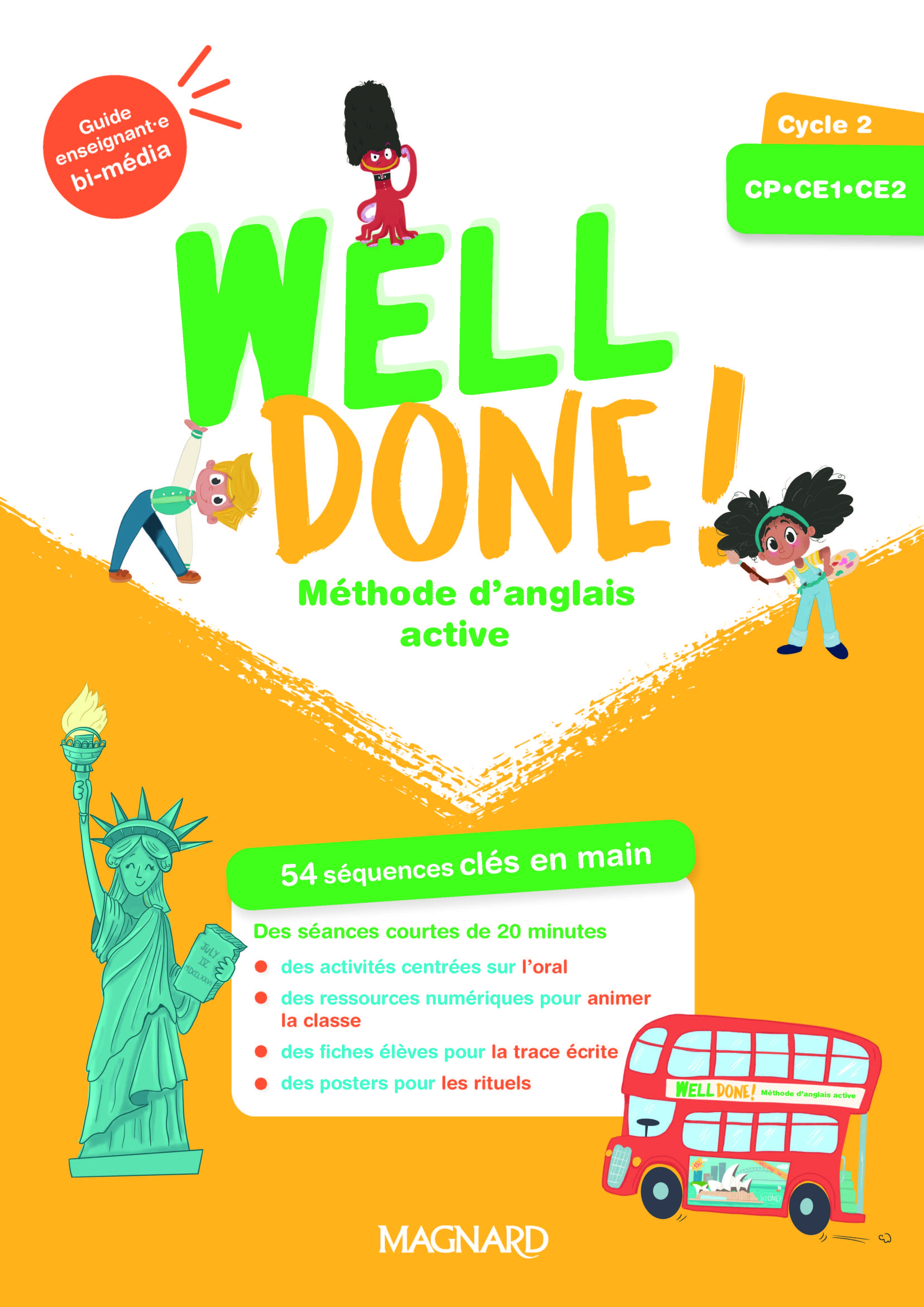 Well done! Anglais cycle 2 (2023) - Guide enseignant bi-media + Fichier photocopiable + Posters (Poc