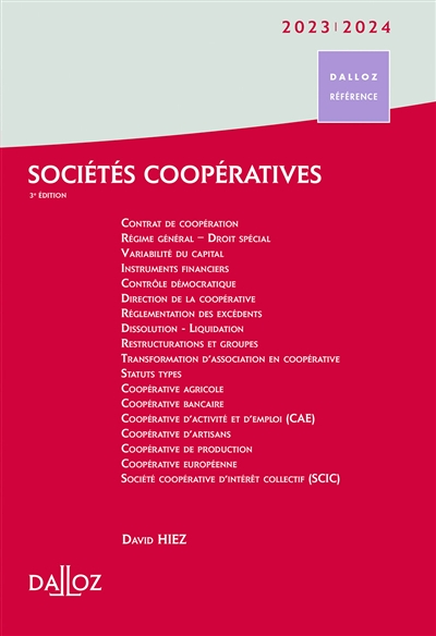 Sociétés coopératives 2023/2024 3ed (Relié)