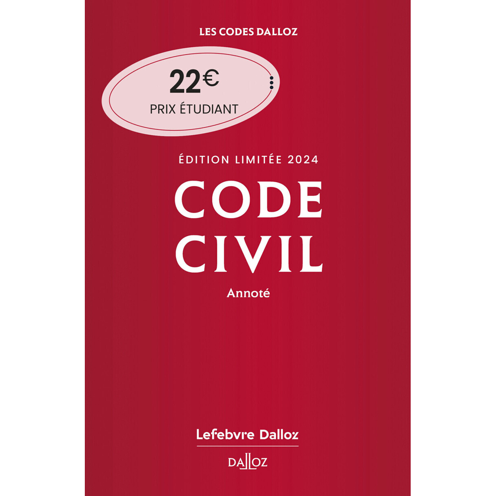 Code civil 2024 annoté. Édition limitée. 123e éd. (Broché)