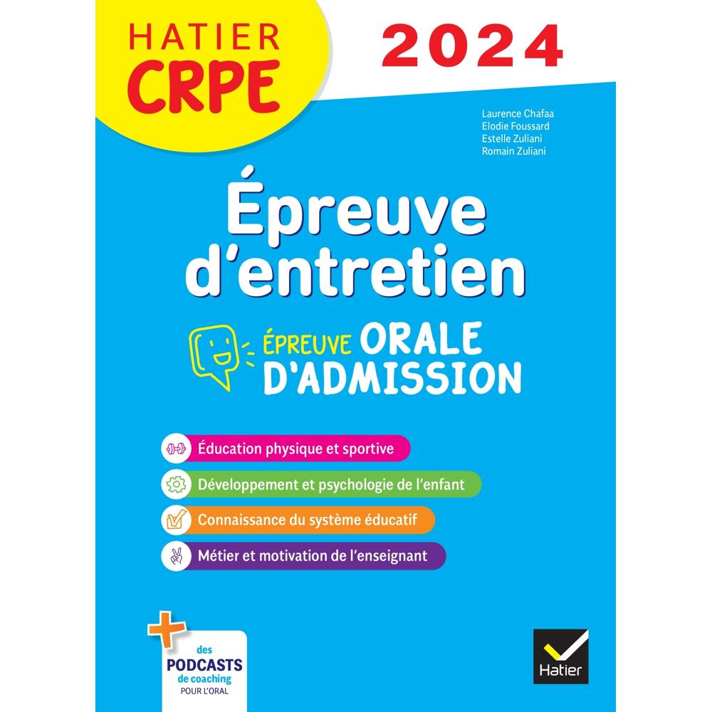 Epreuve d'entretien - CRPE 2024-2025 - Epreuve orale d'admission (Broché)