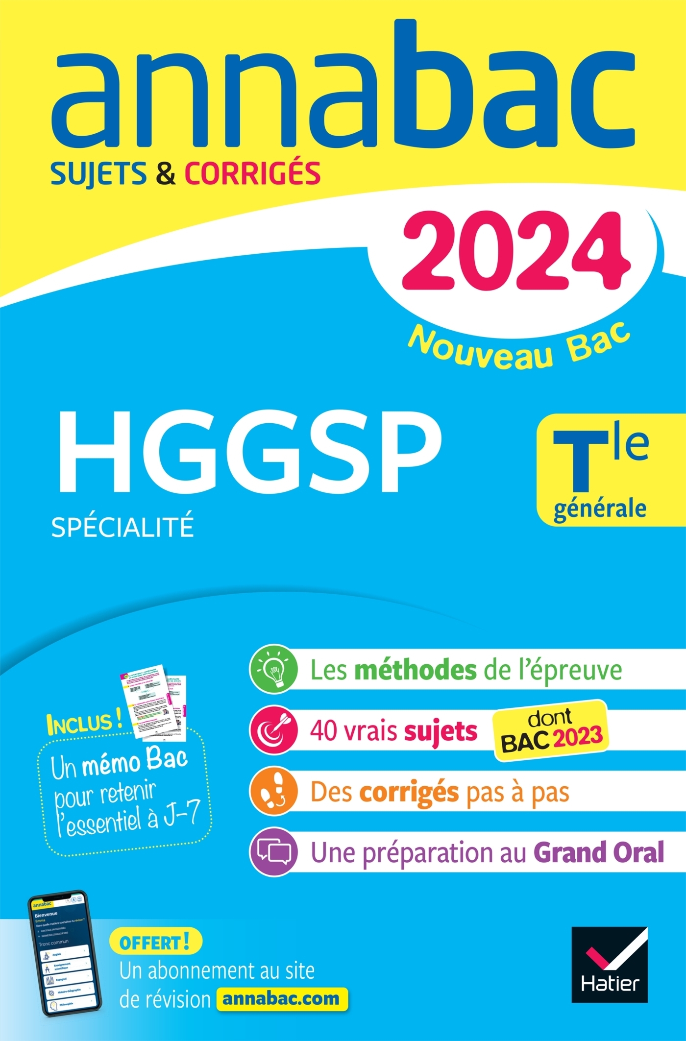 Annales du bac Annabac 2024 HGGSP Tle générale (spécialité) - sujets corrigés nouveau Bac (Broché)