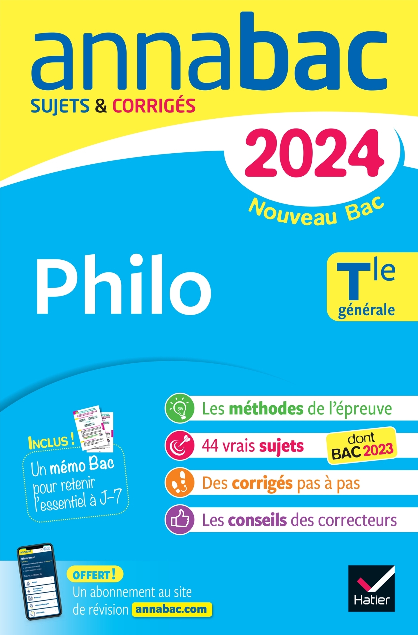 Annales du bac Annabac 2024 Philo Tle générale - sujets corrigés nouveau Bac (Broché)