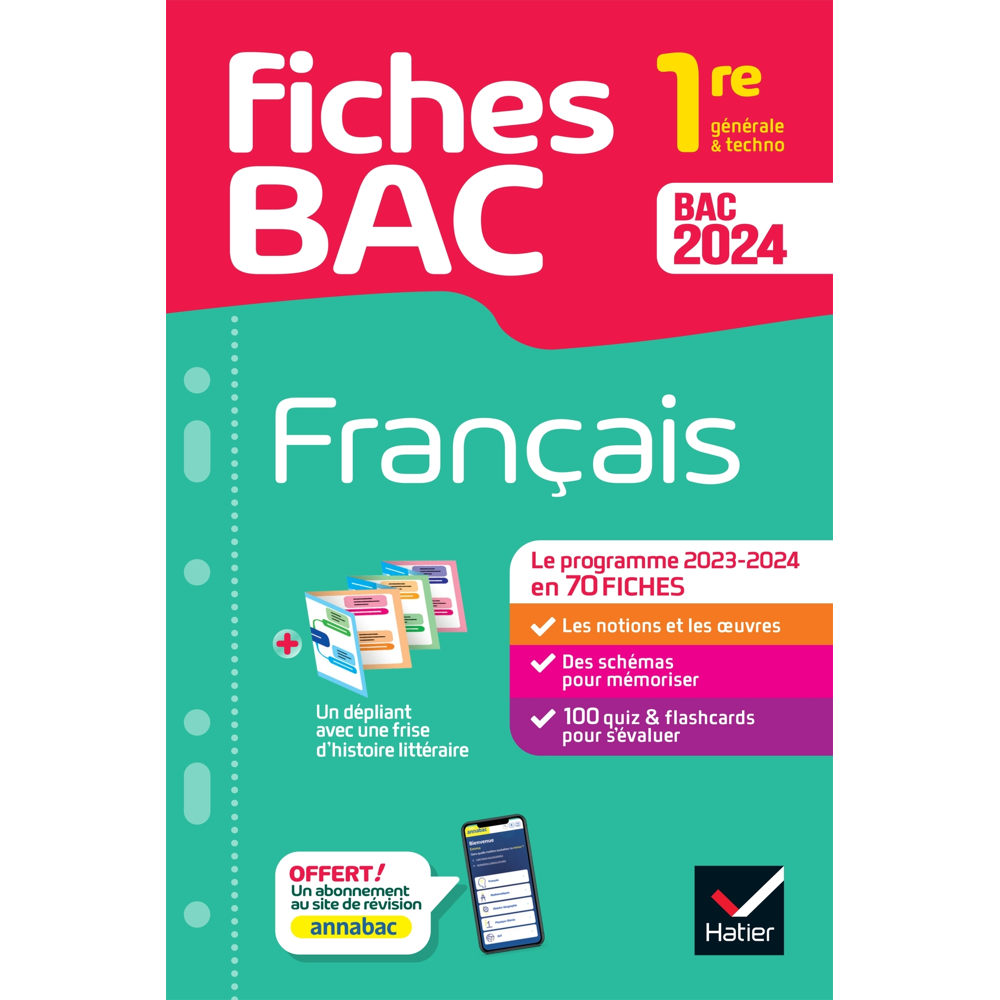 Fiches bac Français 1re générale & techno Bac 2024 - avec les oeuvres au programme 2023-2024 (Po