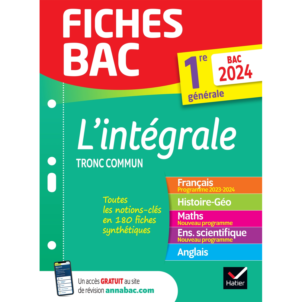 Fiches bac Le tout-en-un 1re générale (tronc commun) - Bac 2024 (toutes les matières) (Poche)