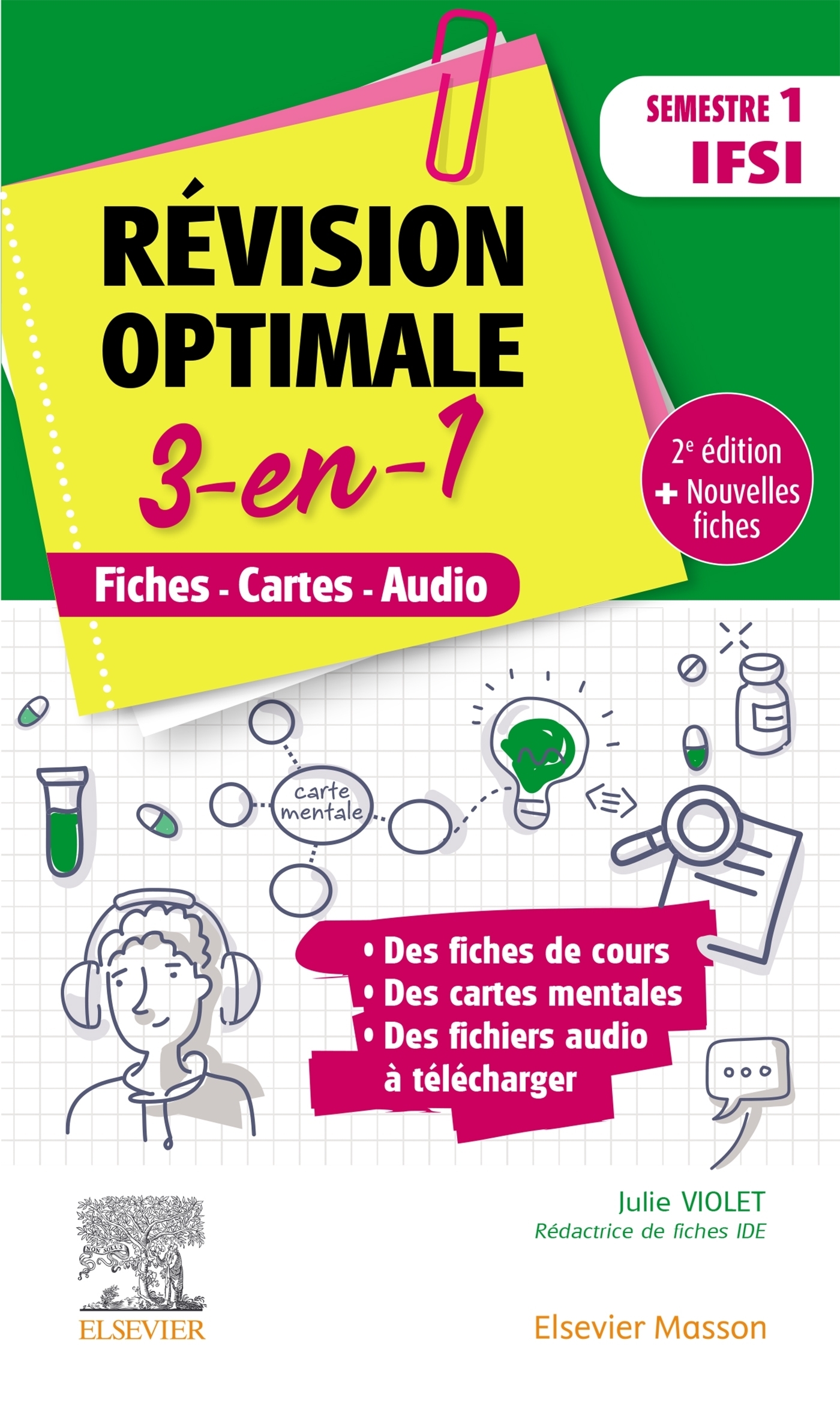 Révision optimale 3 en 1 _ Semestre 1 IFSI - Fiches-Cartes-Audio (Poche)