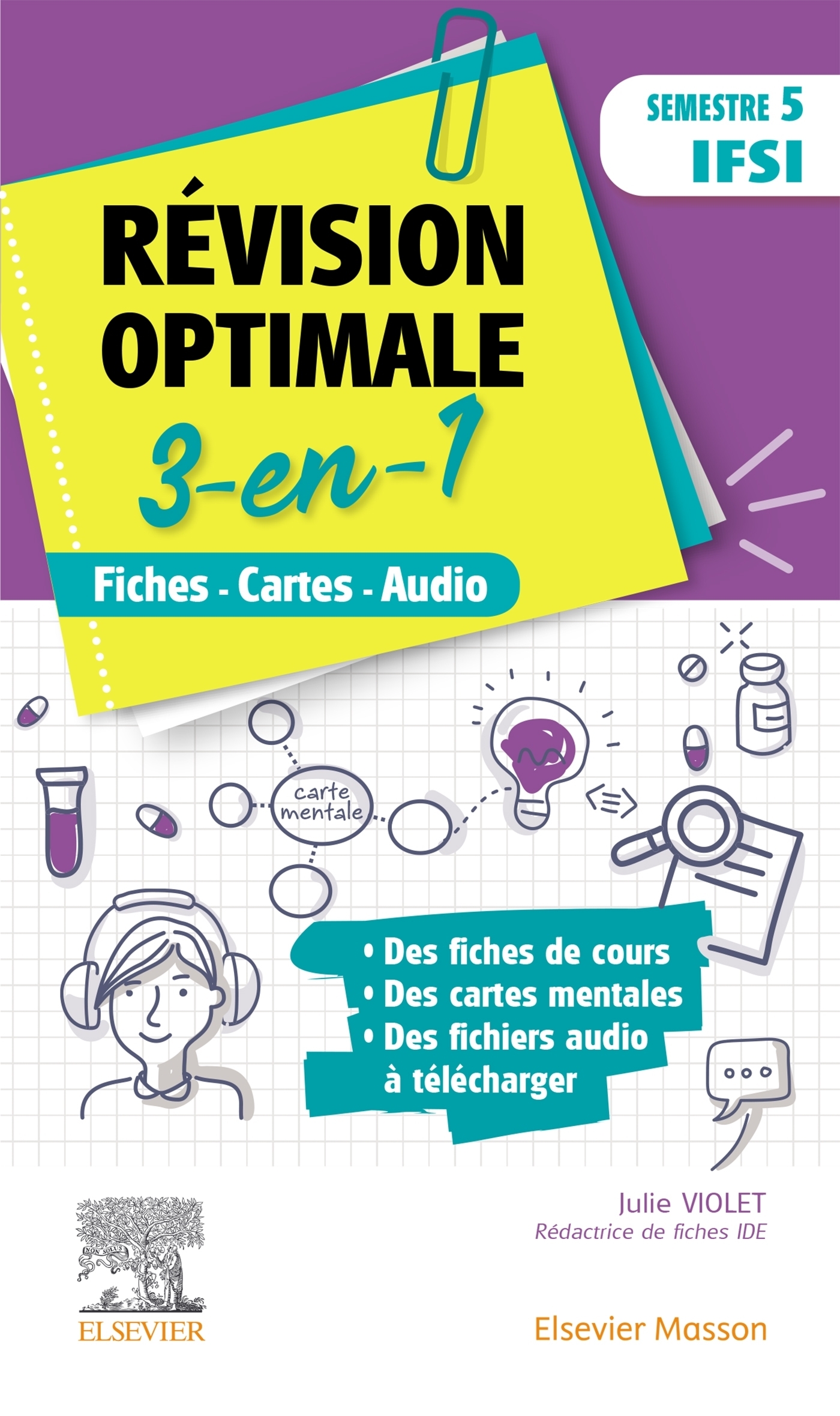 Révision optimale 3 en 1 _ Semestre 5 IFSI - Fiches-Cartes-Audio (Poche)