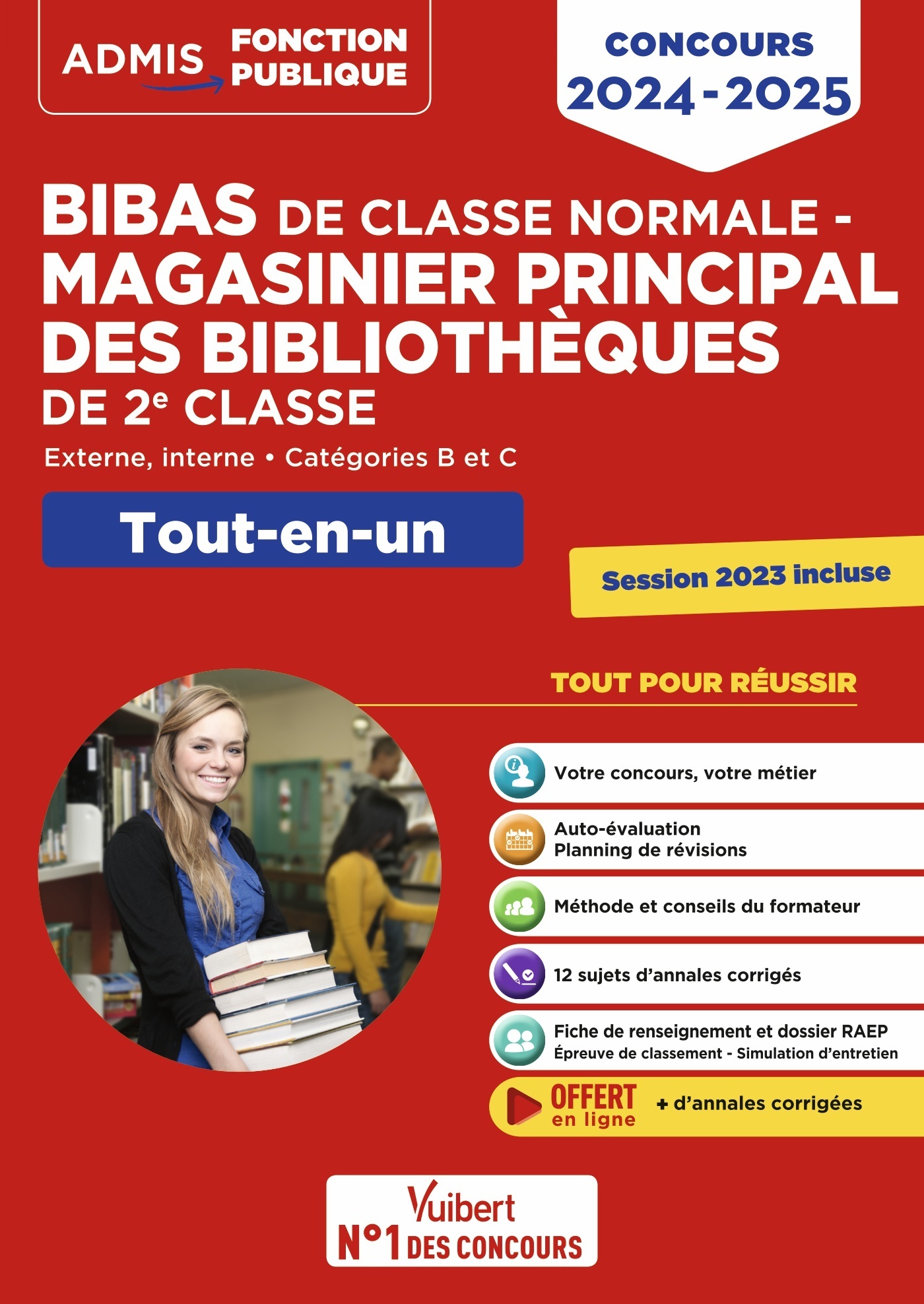 Concours BIBAS de classe normale - Magasinier principal des bibliothèques 2e classe - Tout-en-un - C
