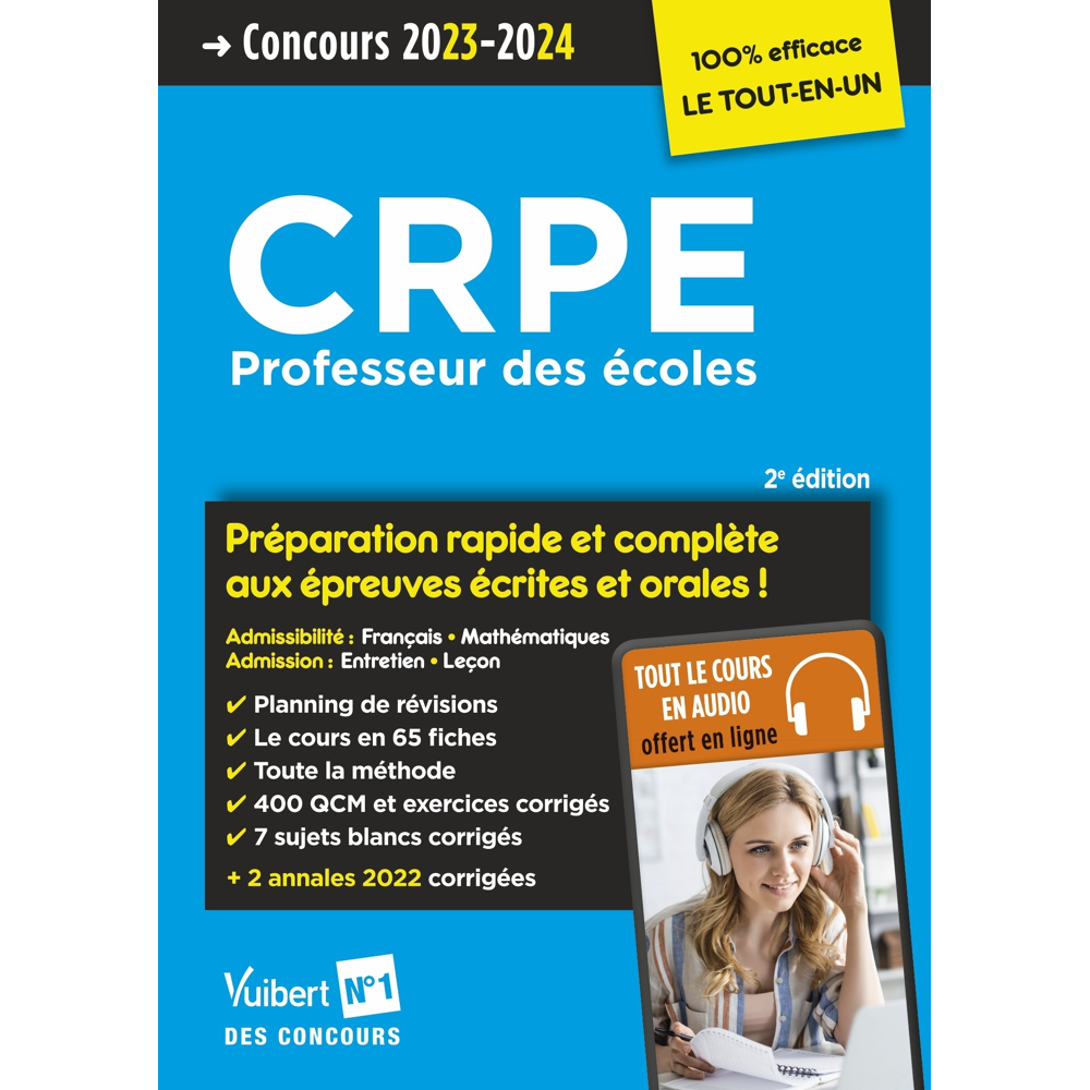 CRPE 2023-2024 - Préparation rapide et complète aux épreuves écrites et orales - Tout le cours en au