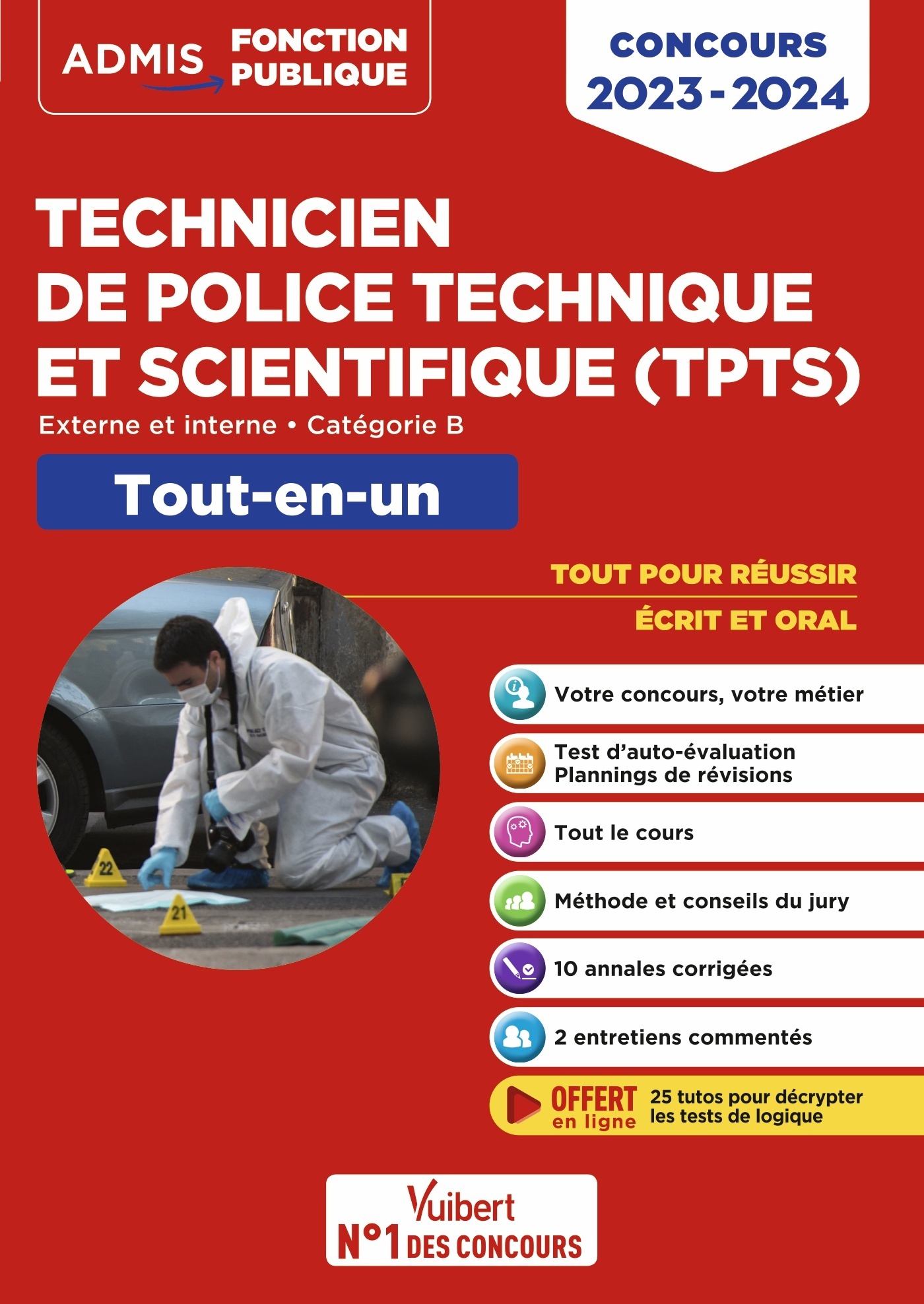 Concours TPTS - Technicien de police technique et scientifique - Catégorie B - Tout-en-un - Externe 