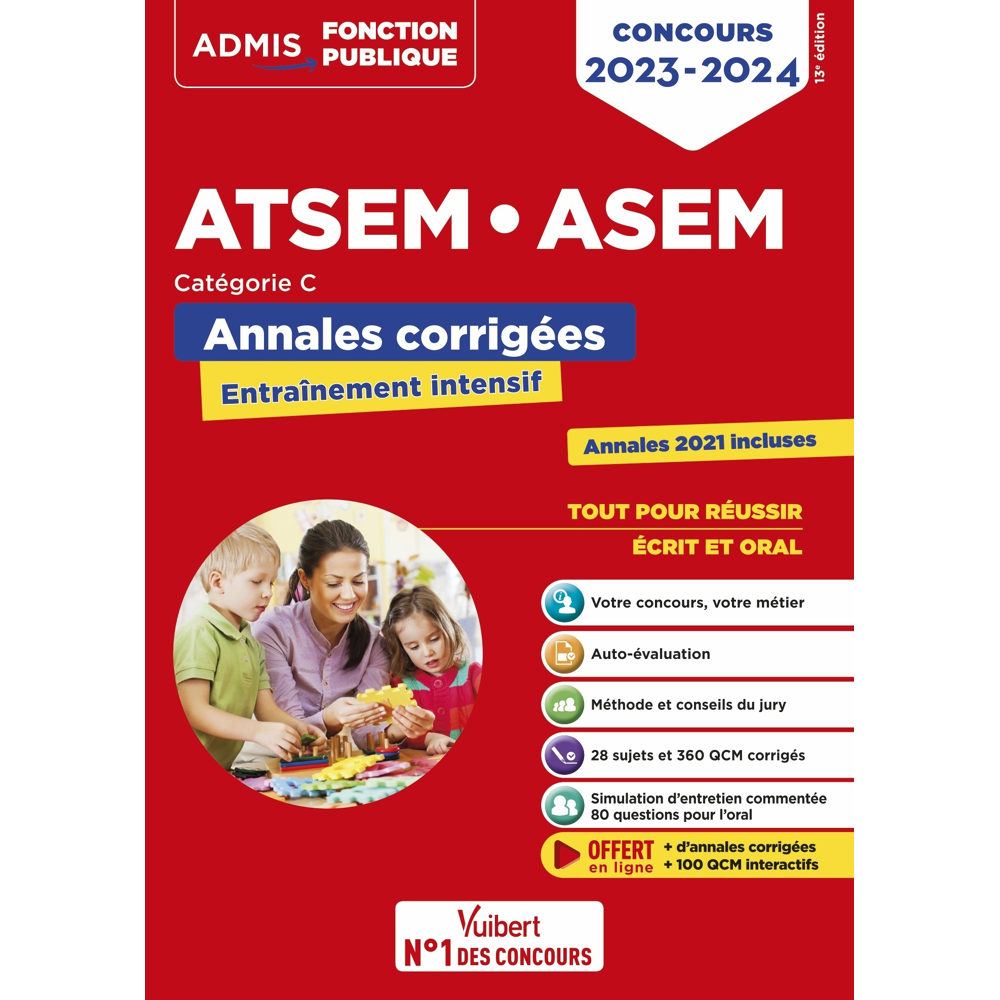 Concours ATSEM et ASEM - Catégorie C - Annales corrigées - Agent (territorial) spécialisé des écoles