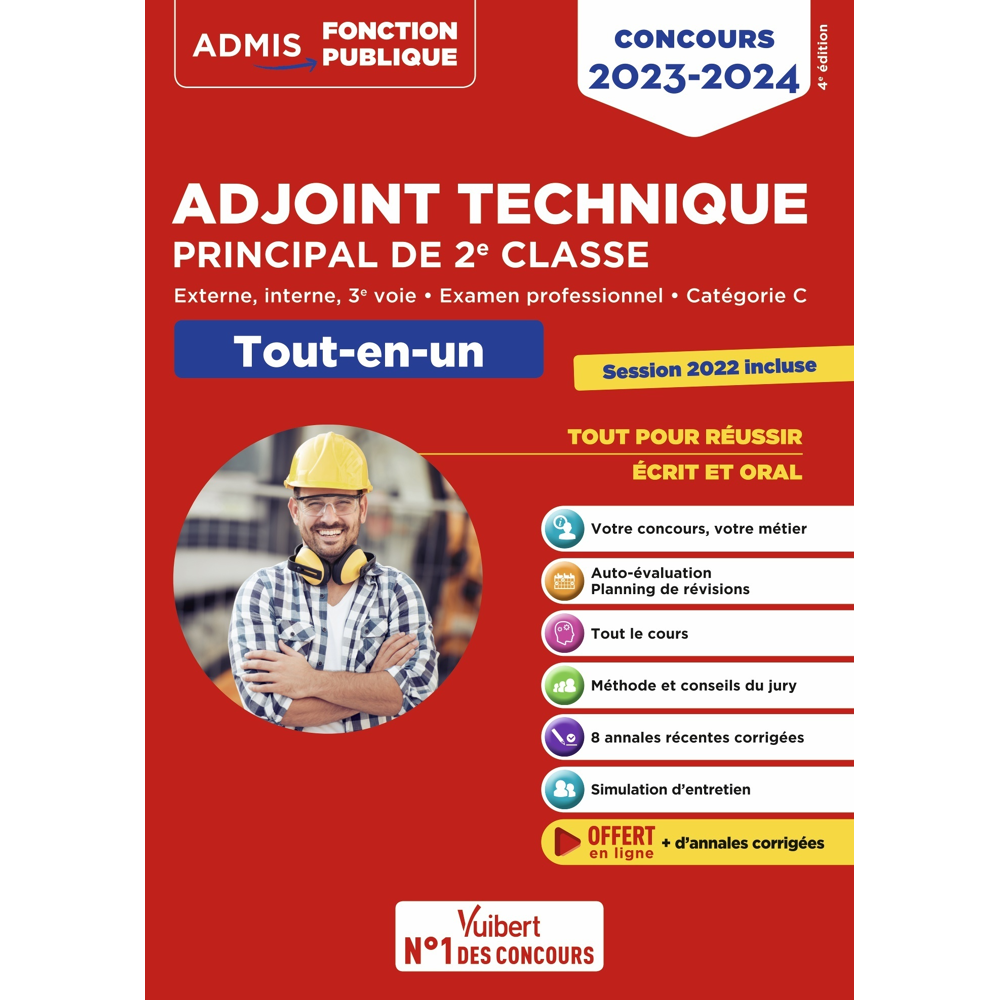 Concours Adjoint technique principal de 2e classe - Catégorie C - Tout-en-un - Annales 2022 incluses