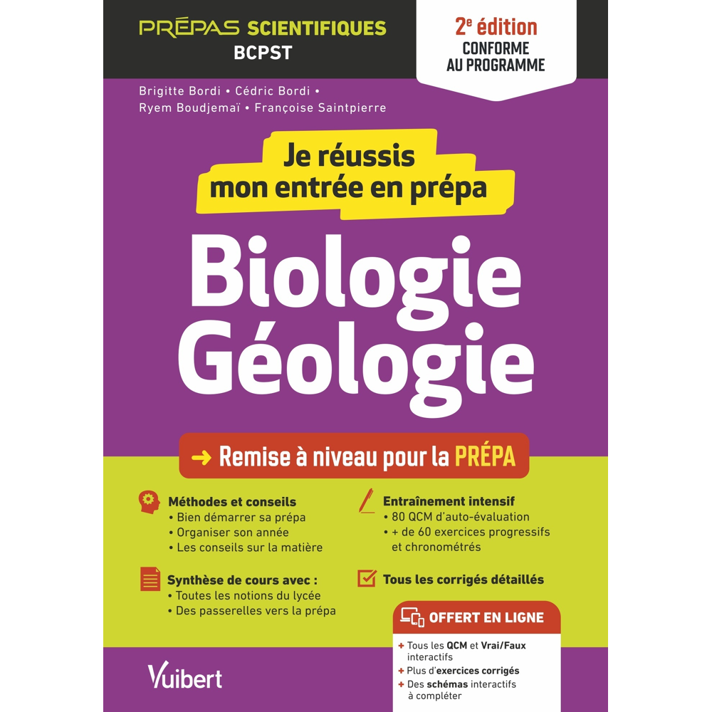 Je réussis mon entrée en prépa. Biologie-Géologie 2e édition - Remise à niveau pour la prépa BCPST (
