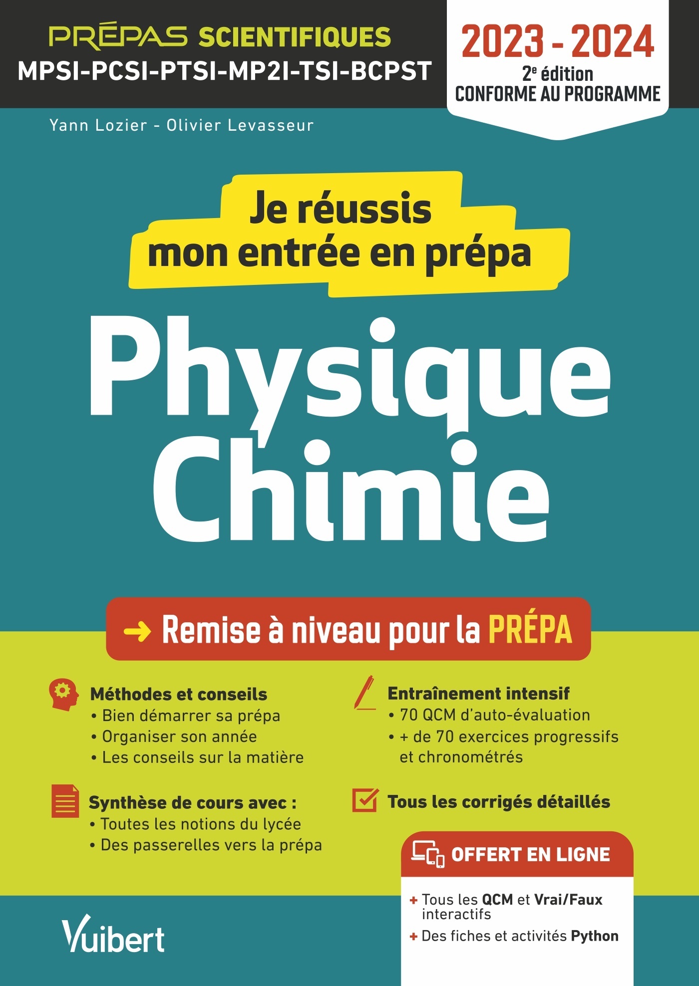 Je réussis mon entrée en prépa scientifique. Physique-Chimie 2023-2024 - Remise à niveau pour la pré