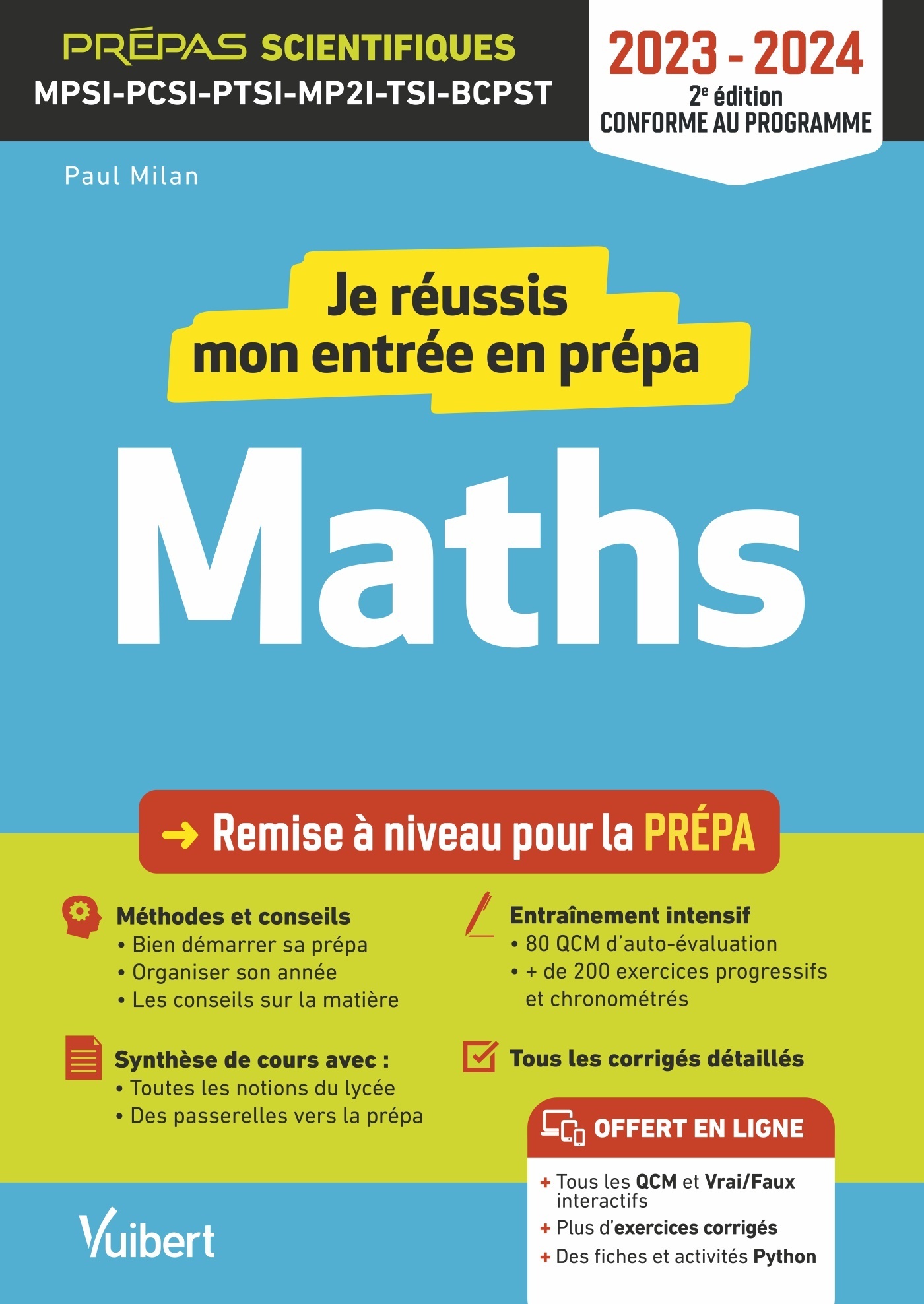 Je réussis mon entrée en prépa scientifique. Mathématiques 2023-2024 - Remise à niveau pour la prépa