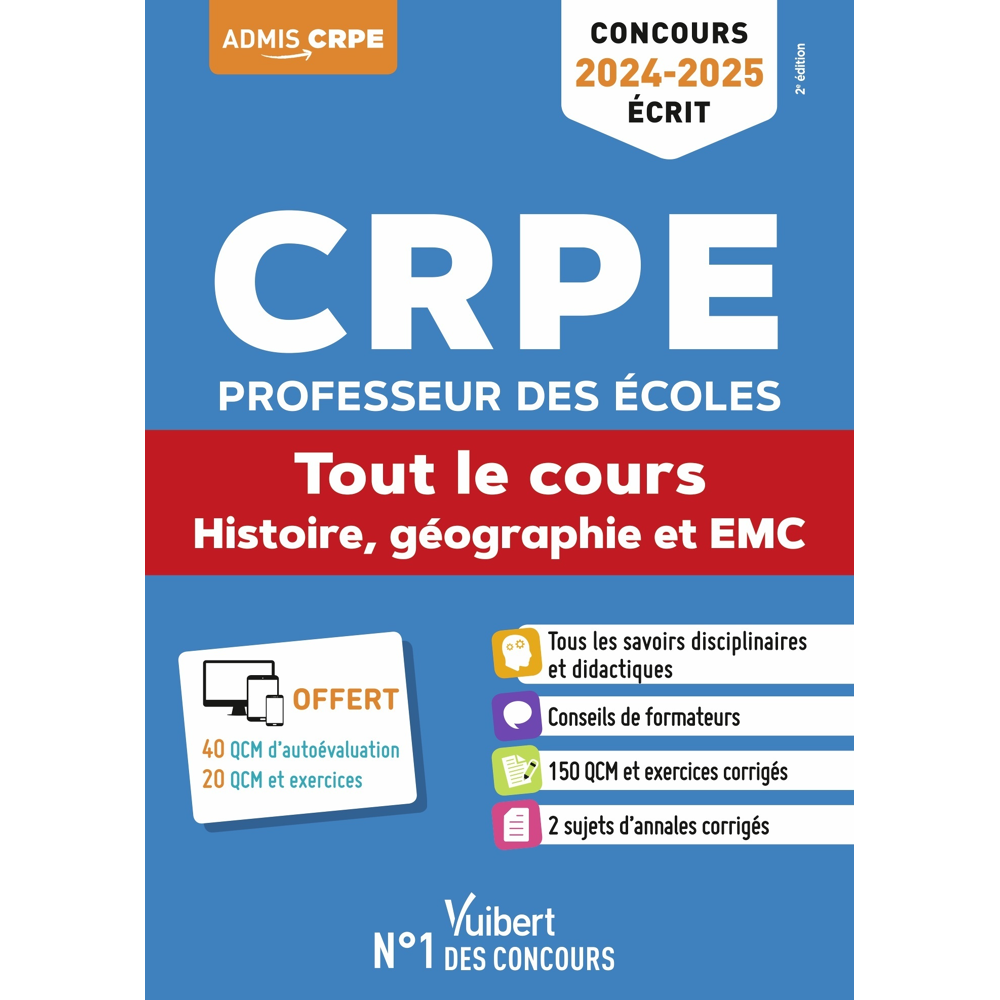 Histoire, Géographie et EMC - CRPE 2024-2025 - Tout-en-un - Concours Professeur des écoles - Admissi
