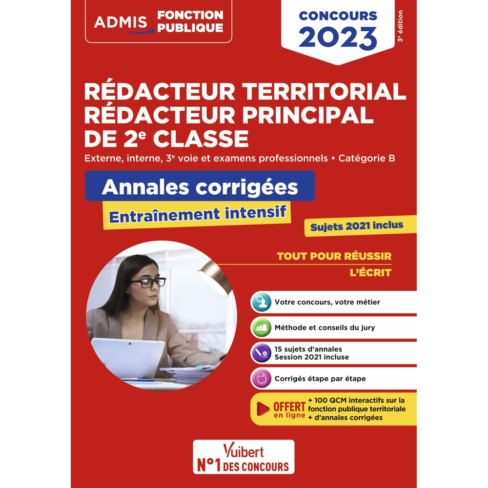 Concours Rédacteur territorial et Rédacteur principal 2e classe - Catégorie B - Annales corrigées -
