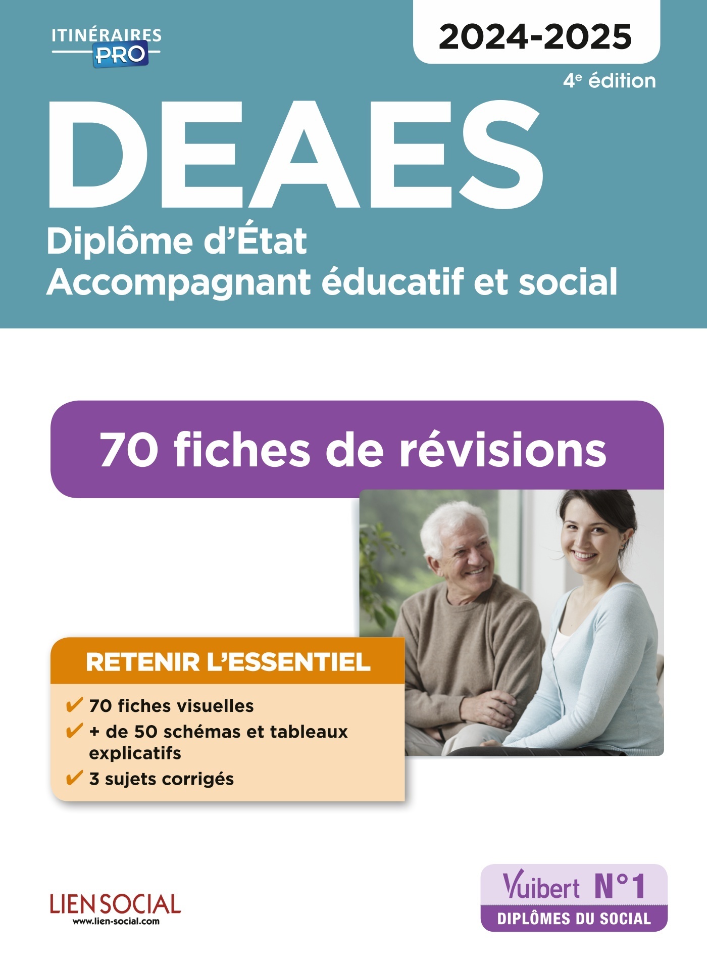 DEAES - 60 Fiches de révisions - Diplôme d'État d'accompagnant éducatif et social - 2024-2025 (Broch