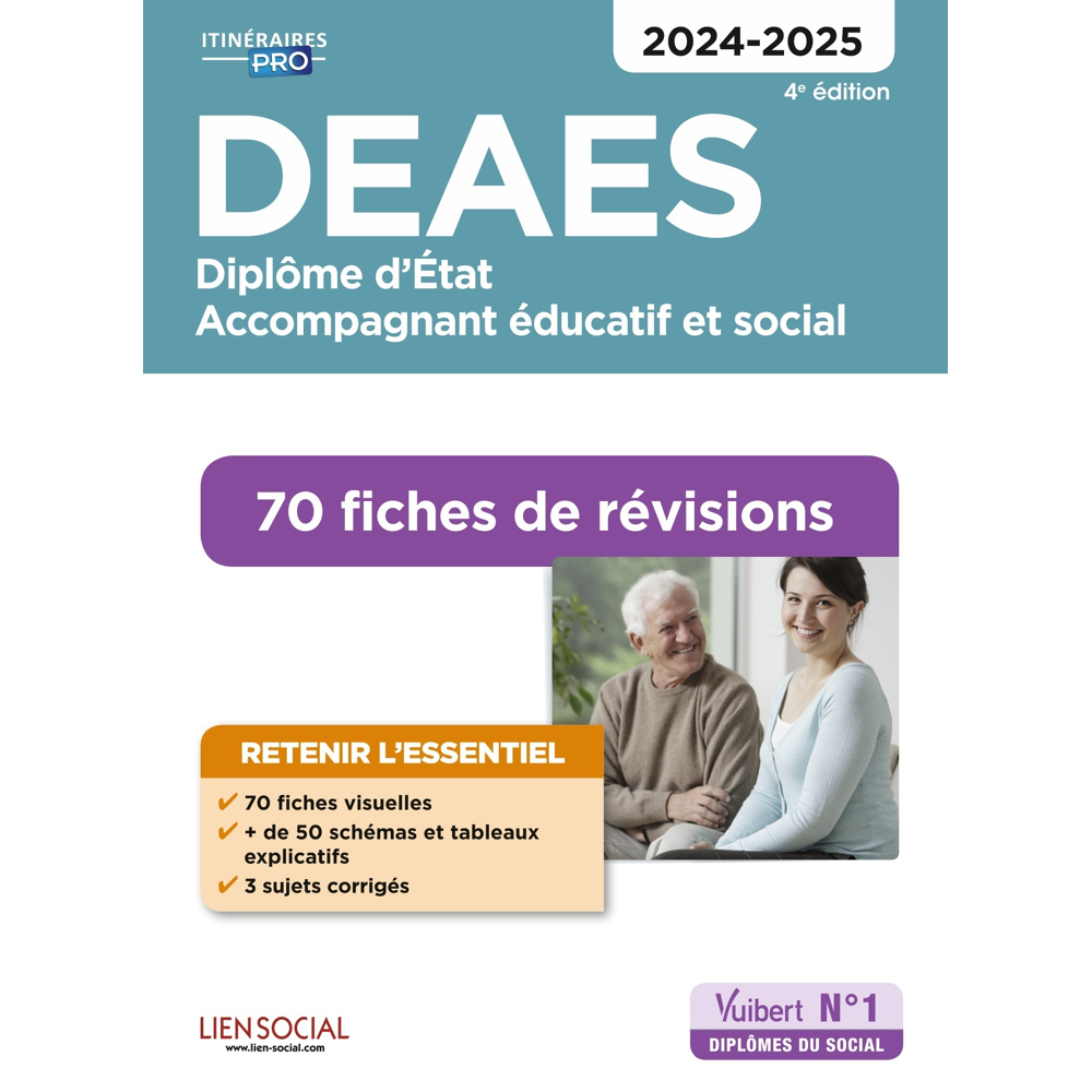 DEAES - 60 Fiches de révisions - Diplôme d'État d'accompagnant éducatif et social - 2024-2025 (Broch