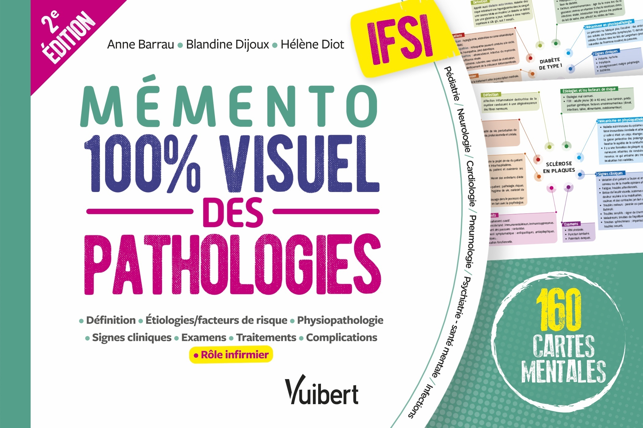 Mémento 100% visuel des pathologies IFSI - 160 cartes mentales colorées pour mémoriser facilement le
