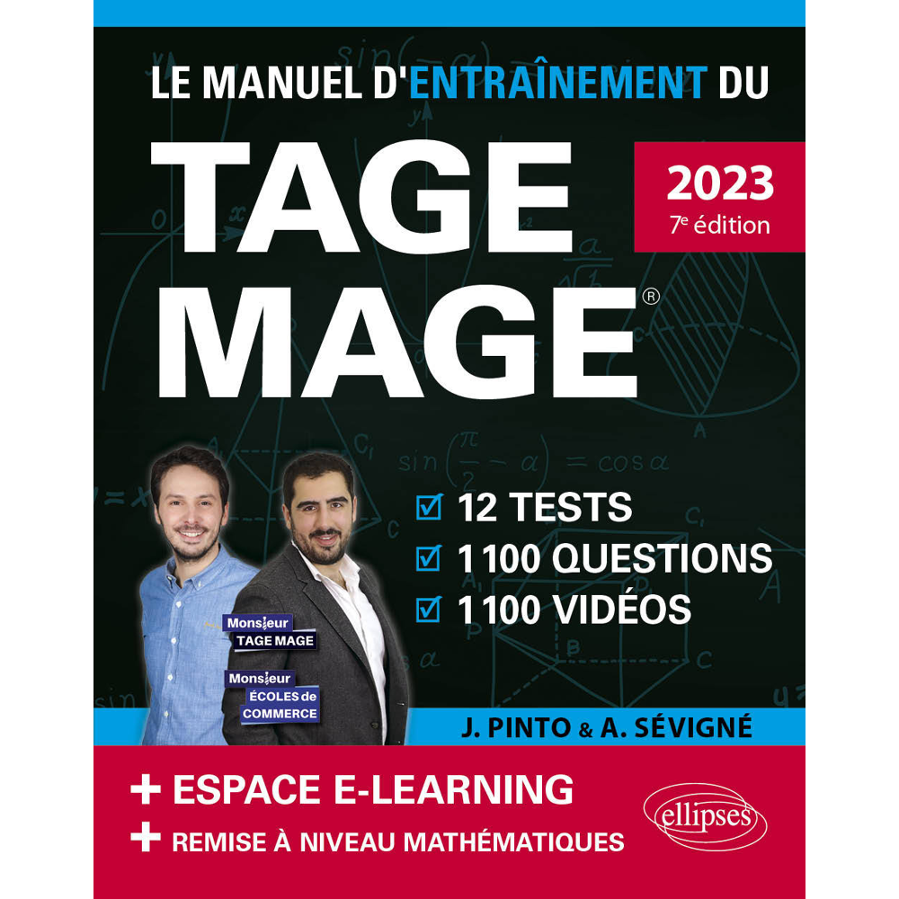 Le Manuel d’Entraînement du TAGE MAGE – 12 tests blancs + 1100 questions + 1100 vidéos – édition 202