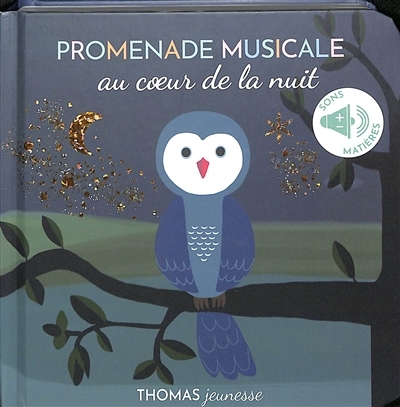 Promenade musicale au cœur de la nuit, livre musical à toucher sonore (Cartonné)