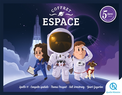 Coffret Espace - Apollo 11 - Conquête spatiale - Thomas Pesquet - Neil Armstrong - Youri Gagarine (C