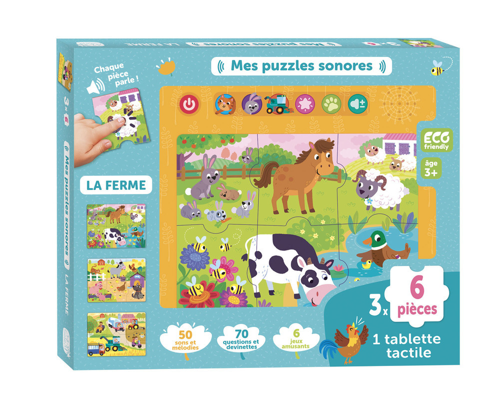 La ferme - 50 sons et mélodies, 70 questions et devinettes, 6 jeux amusants (Coffret)