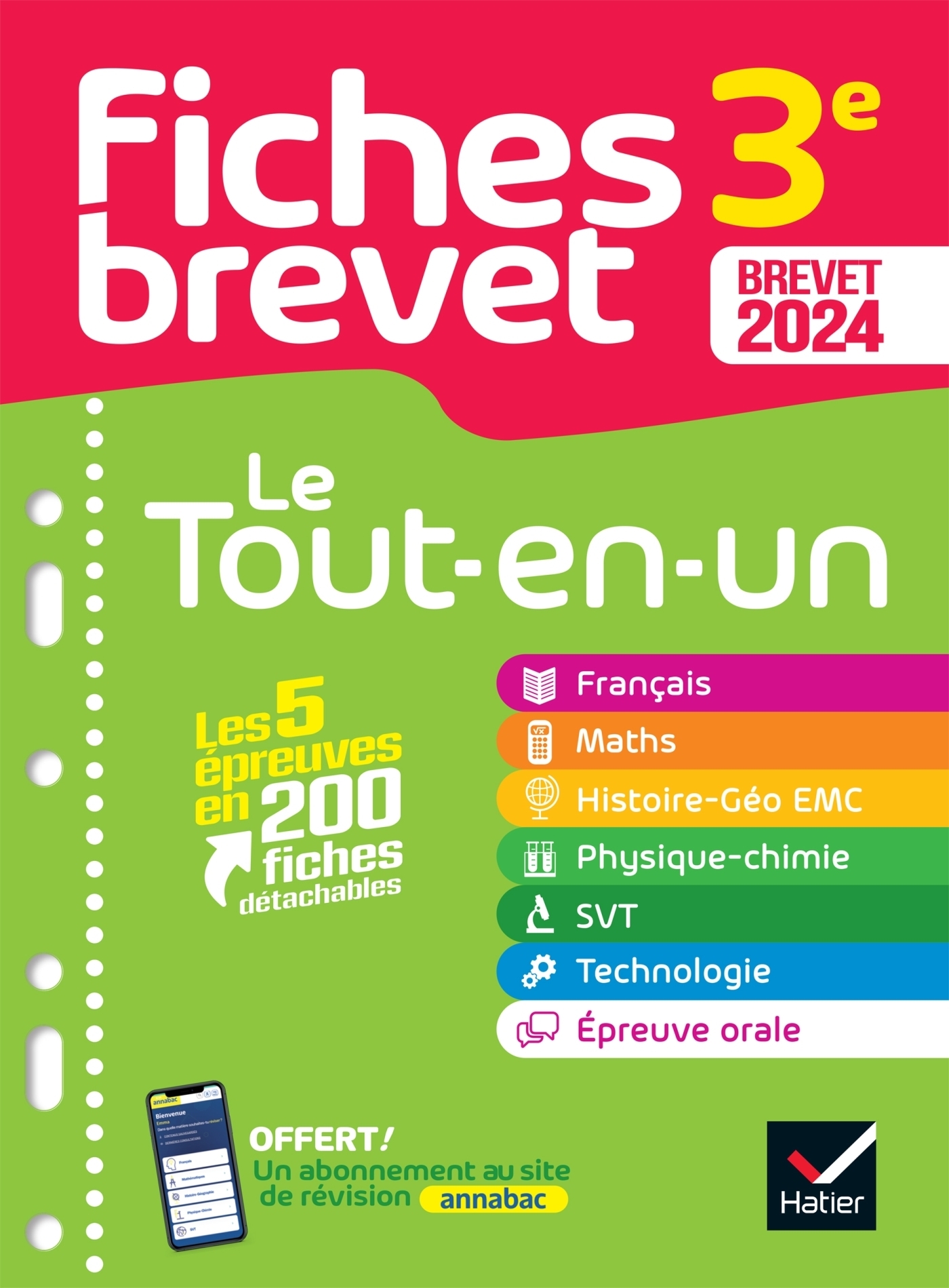 Fiches brevet Le tout-en-un du Brevet 2024 - 3e (toutes les matières) - français, maths, histoire-gé