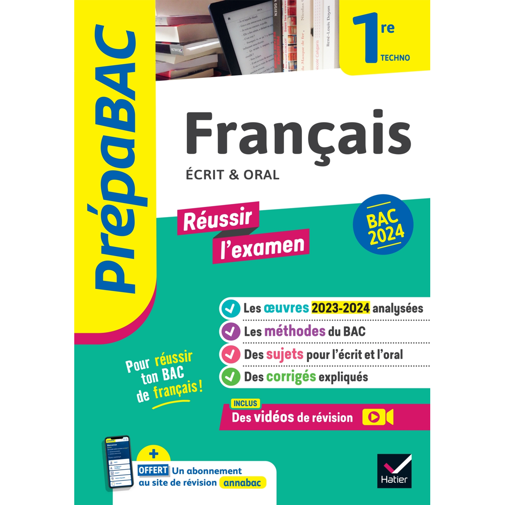 Prépabac Français 1re technologique - Bac de français 2024 (écrit & oral) - avec les oeuvres au